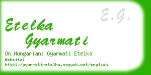 etelka gyarmati business card